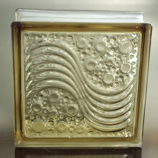Brown Sea Wave Glass Block